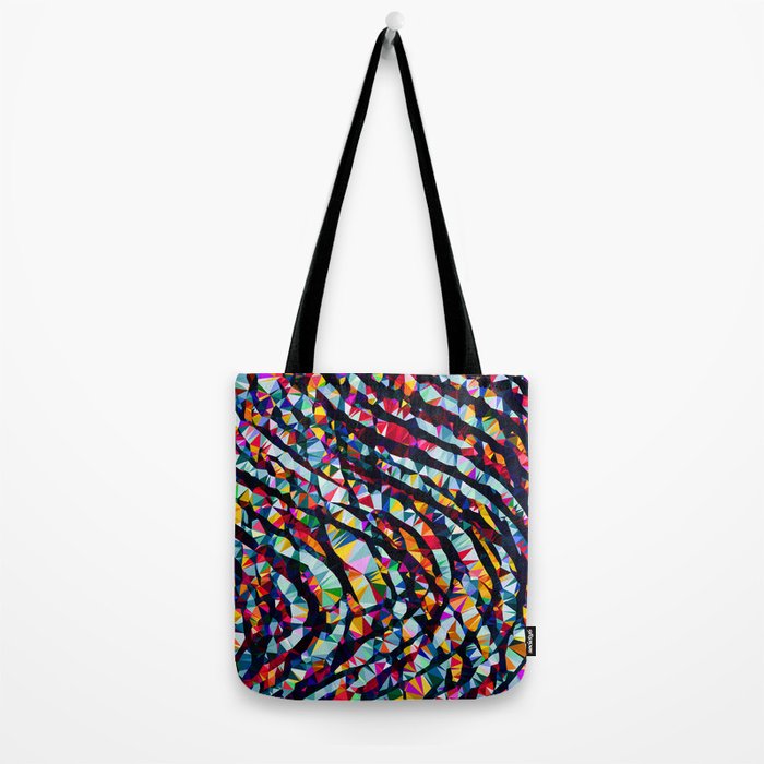 Wavy Lines Low Poly Geometric Triangles Tote Bag Gallery Image 2