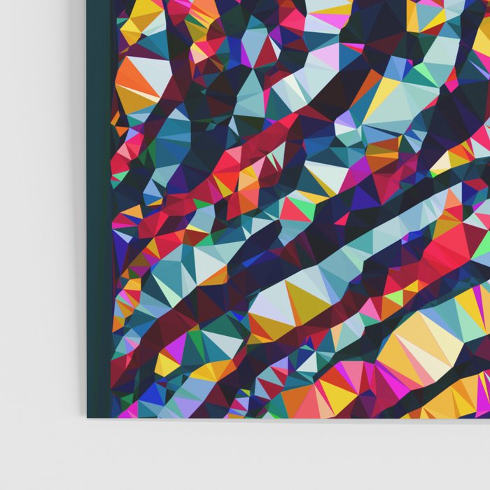 Wavy Lines Low Poly Geometric Triangles Poster Gallery Image 3
