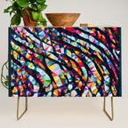 Wavy Lines Low Poly Geometric Triangles Credenza Gallery Image 1