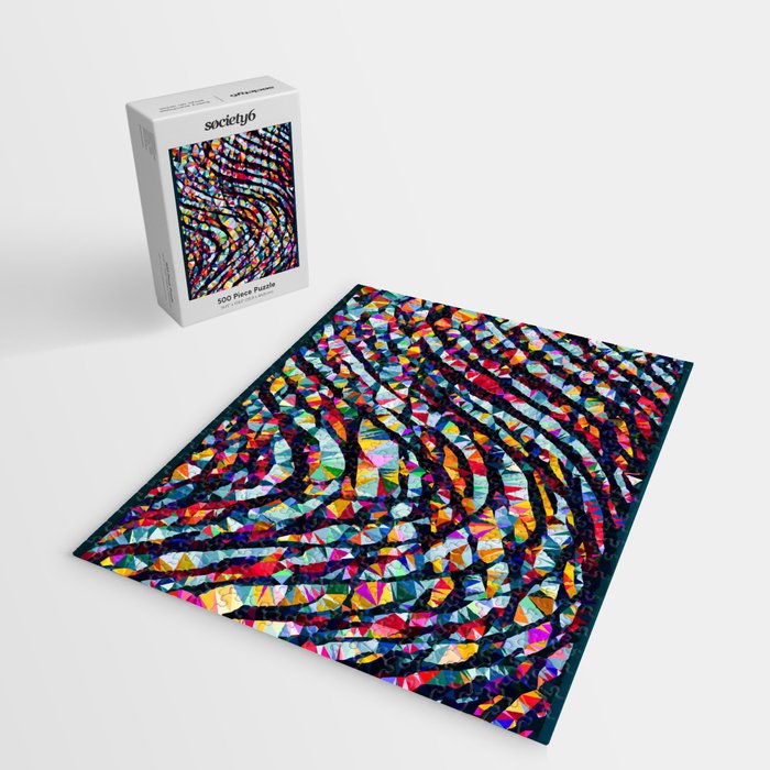 Wavy Lines Low Poly Geometric Triangles Jigsaw Puzzle Gallery Image 2