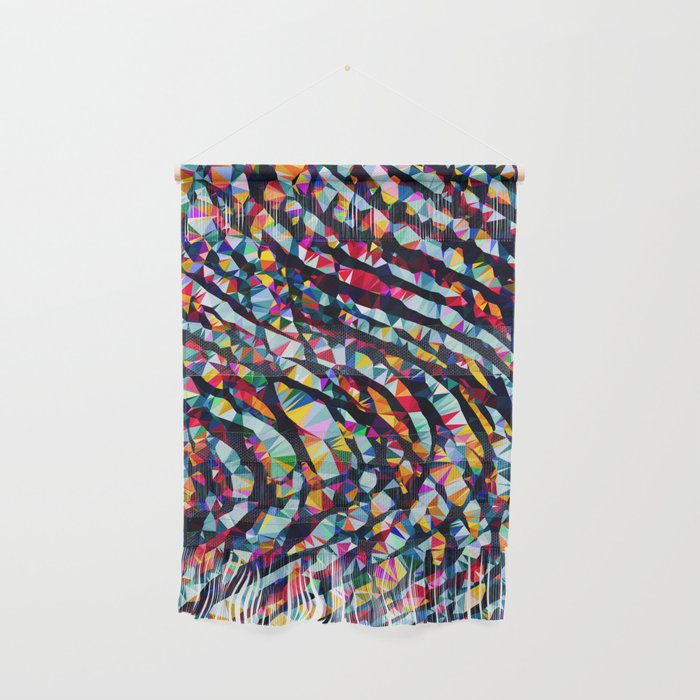 Wavy Lines Low Poly Geometric Triangles Wall Hanging Gallery Image 1