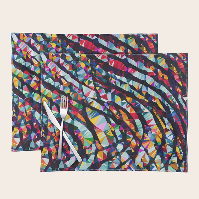 Wavy Lines Low Poly Geometric Triangles Placemat Gallery Image 1
