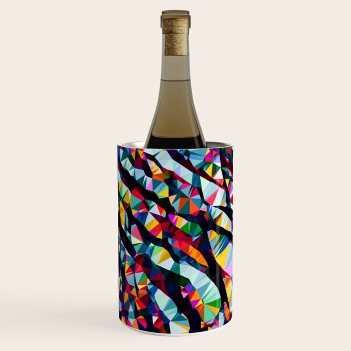 Wavy Lines Low Poly Geometric Triangles Wine Chiller Gallery Image 2