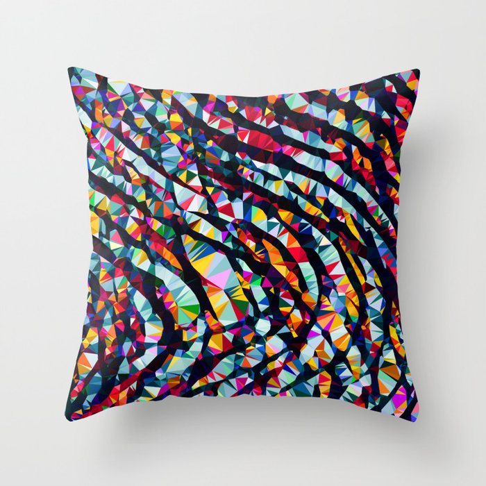 Wavy Lines Low Poly Geometric Triangles Throw Pillow Gallery Image 6