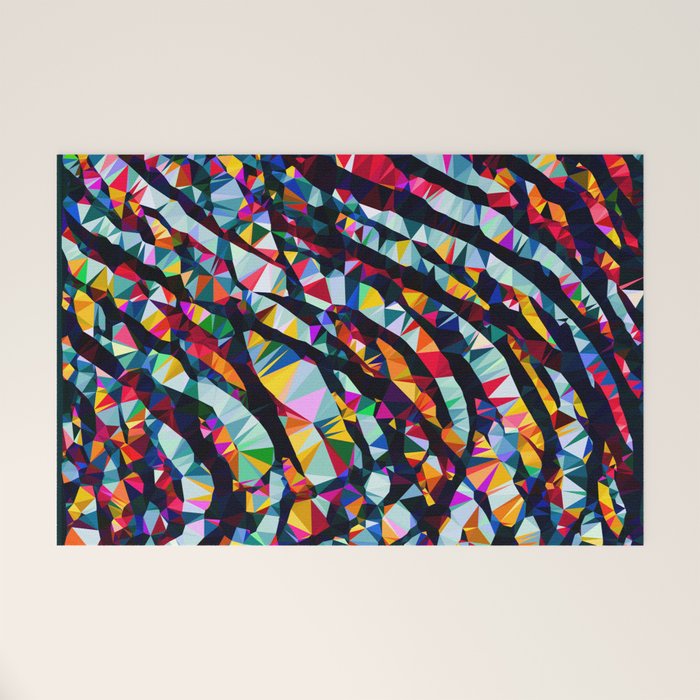 Wavy Lines Low Poly Geometric Triangles Welcome Mat Gallery Image 1