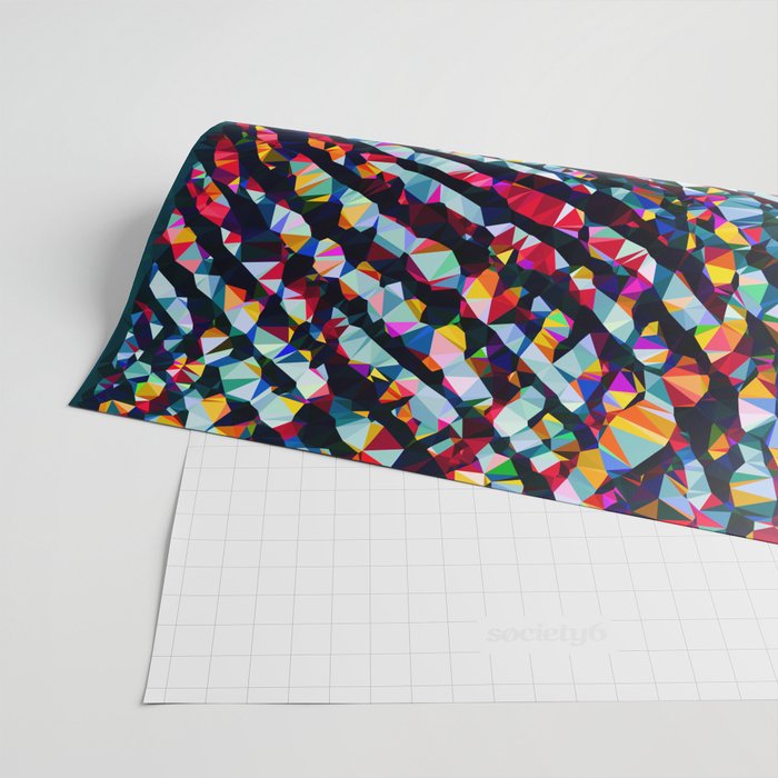 Wavy Lines Low Poly Geometric Triangles Wrapping Paper Gallery Image 2