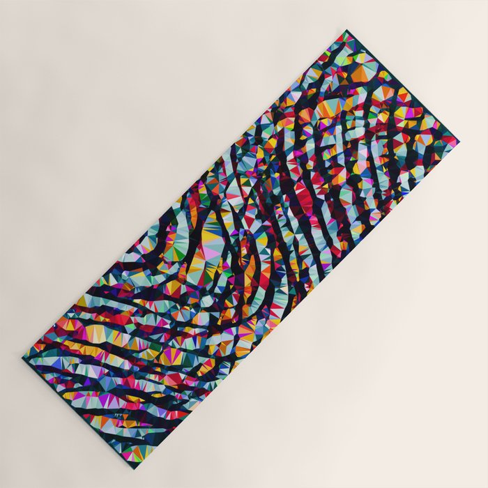 Wavy Lines Low Poly Geometric Triangles Yoga Mat Gallery Image 1
