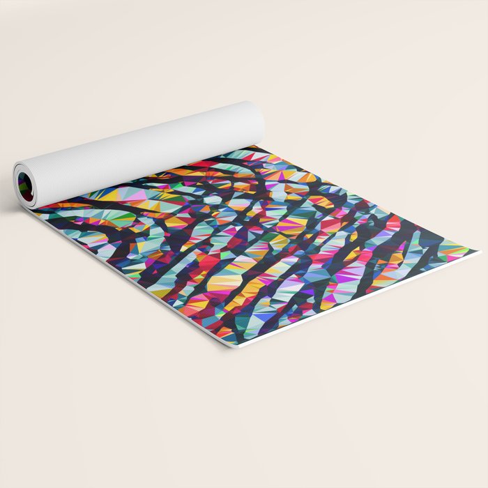 Wavy Lines Low Poly Geometric Triangles Yoga Mat Gallery Image 2