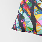 Wavy Lines Low Poly Geometric Triangles Pillow Sham Gallery Image 4