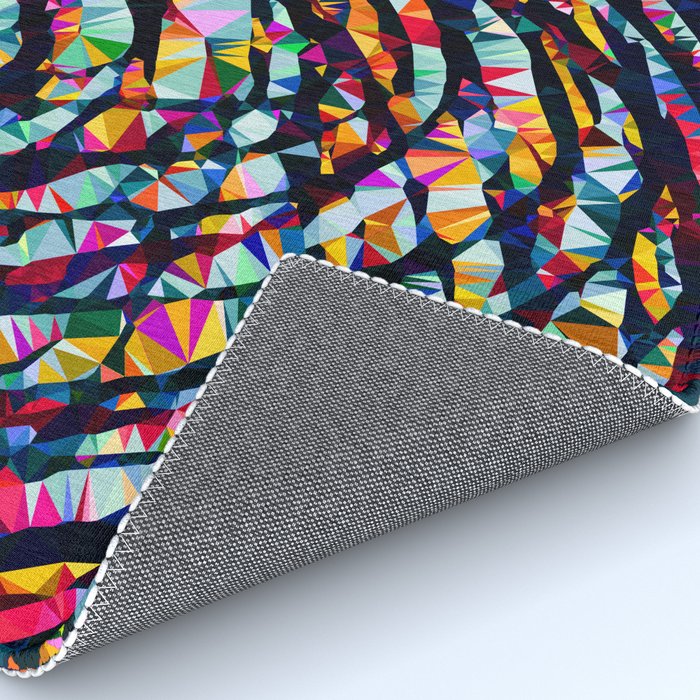 Wavy Lines Low Poly Geometric Triangles Rug Gallery Image 4