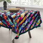 Wavy Lines Low Poly Geometric Triangles Tablecloth Gallery Image 3