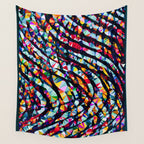 Wavy Lines Low Poly Geometric Triangles Wall Tapestry Gallery Image 4