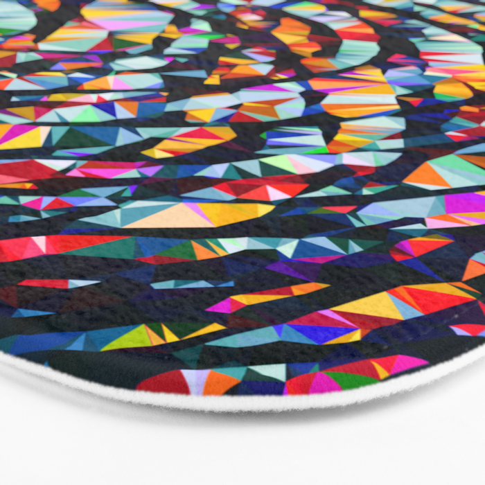 Wavy Lines Low Poly Geometric Triangles Bath Mat Gallery Image 3