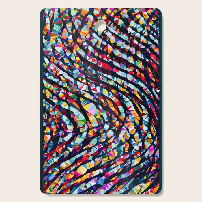 Wavy Lines Low Poly Geometric Triangles Cutting Board Gallery Image 1