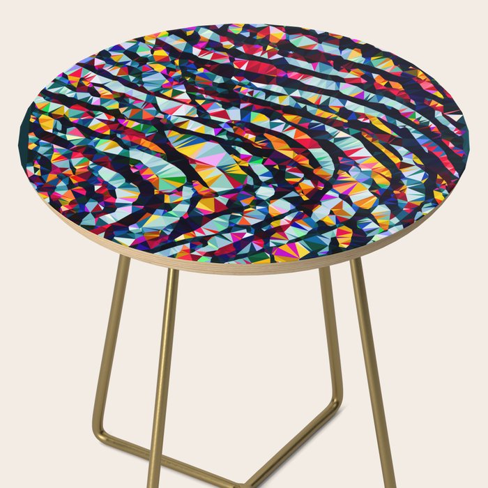 Wavy Lines Low Poly Geometric Triangles Side Table Gallery Image 2