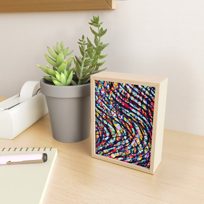 Wavy Lines Low Poly Geometric Triangles Mini Art Print Gallery Image 2