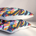 Wavy Lines Low Poly Geometric Triangles Pillow Sham Gallery Image 3