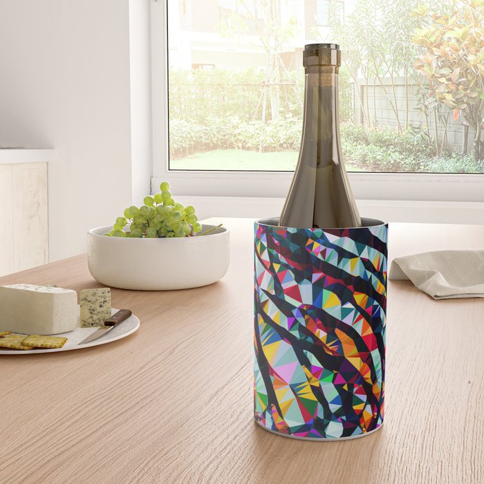 Wavy Lines Low Poly Geometric Triangles Wine Chiller Gallery Image 4