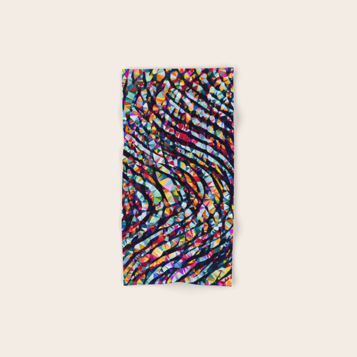 Wavy Lines Low Poly Geometric Triangles Bath Towel Gallery Image 1