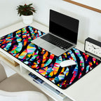 Wavy Lines Low Poly Geometric Triangles Desk Mat Gallery Image 2