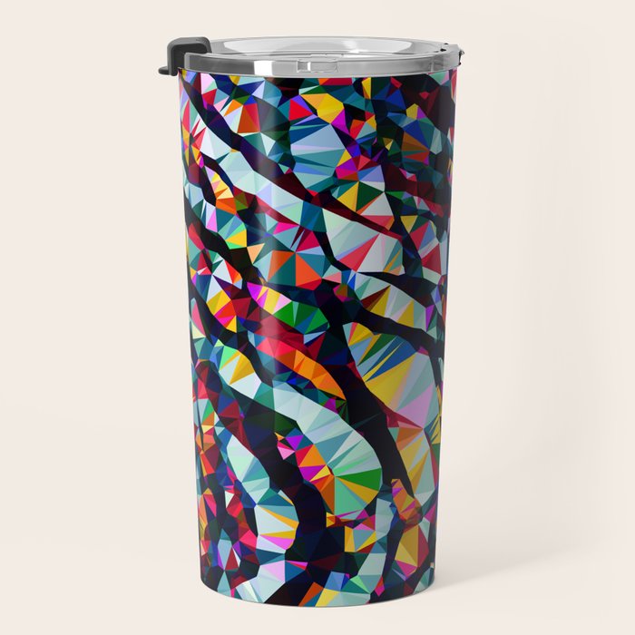 Wavy Lines Low Poly Geometric Triangles Travel Mug Gallery Image 3