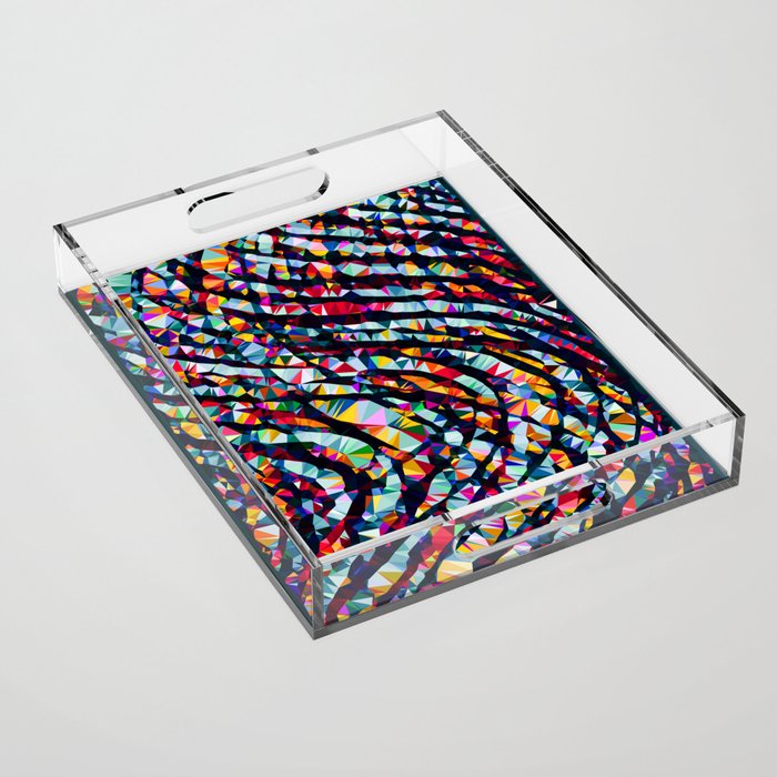 Wavy Lines Low Poly Geometric Triangles Acrylic Tray Gallery Image 1