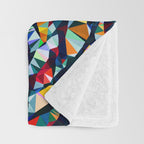Wavy Lines Low Poly Geometric Triangles Throw Blanket Gallery Image 3