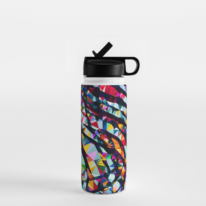 Wavy Lines Low Poly Geometric Triangles Water Bottle Gallery Image 1