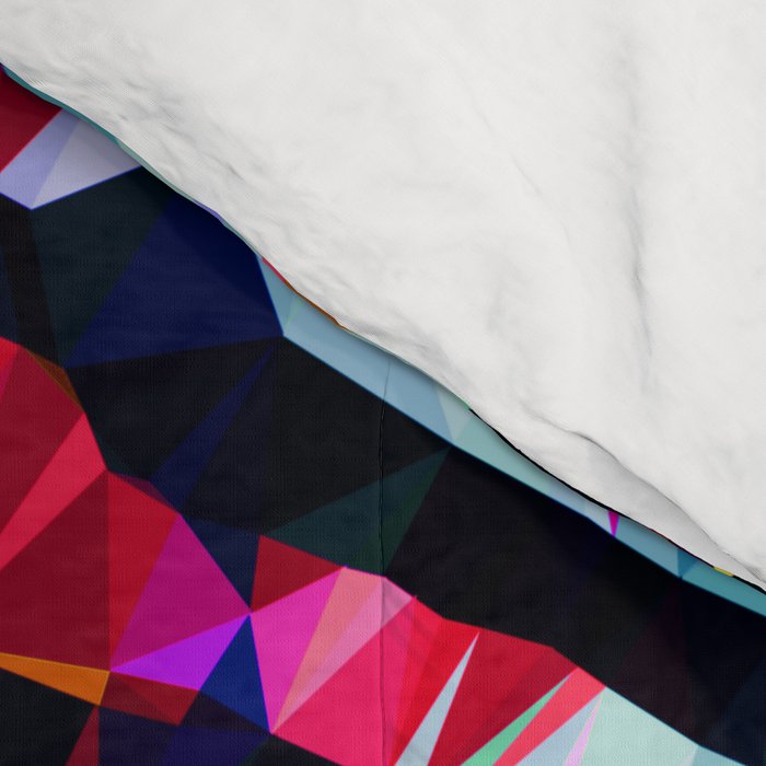 Wavy Lines Low Poly Geometric Triangles Comforter Gallery Image 4