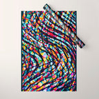 Wavy Lines Low Poly Geometric Triangles Wrapping Paper Gallery Image 1