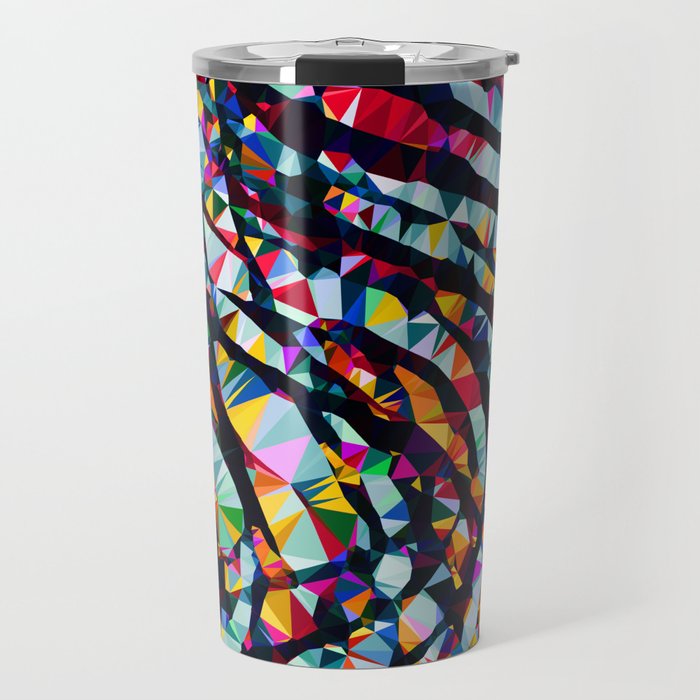 Wavy Lines Low Poly Geometric Triangles Travel Mug Gallery Image 1