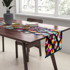Wavy Lines Low Poly Geometric Triangles Table Runner Gallery Image 2