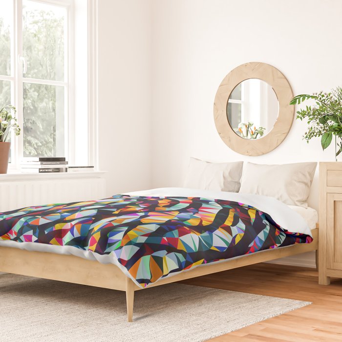 Wavy Lines Low Poly Geometric Triangles Duvet Cover Gallery Image 2
