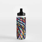 Wavy Lines Low Poly Geometric Triangles Water Bottle Gallery Image 2