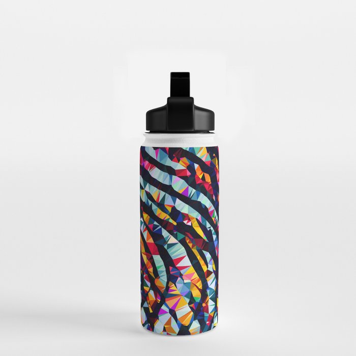 Wavy Lines Low Poly Geometric Triangles Water Bottle Gallery Image 2