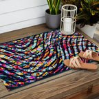 Wavy Lines Low Poly Geometric Triangles Outdoor Rug Gallery Image 2