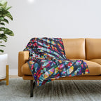 Wavy Lines Low Poly Geometric Triangles Throw Blanket Gallery Image 1