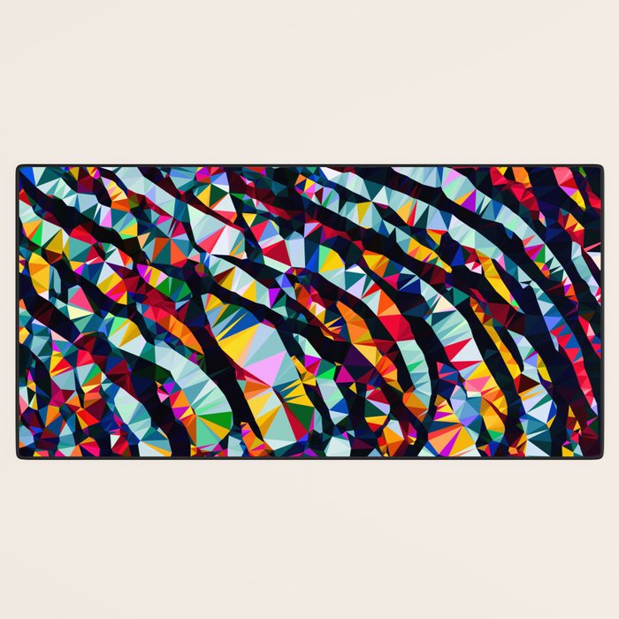Wavy Lines Low Poly Geometric Triangles Desk Mat Gallery Image 3