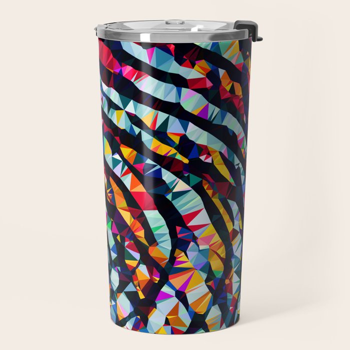 Wavy Lines Low Poly Geometric Triangles Travel Mug Gallery Image 2