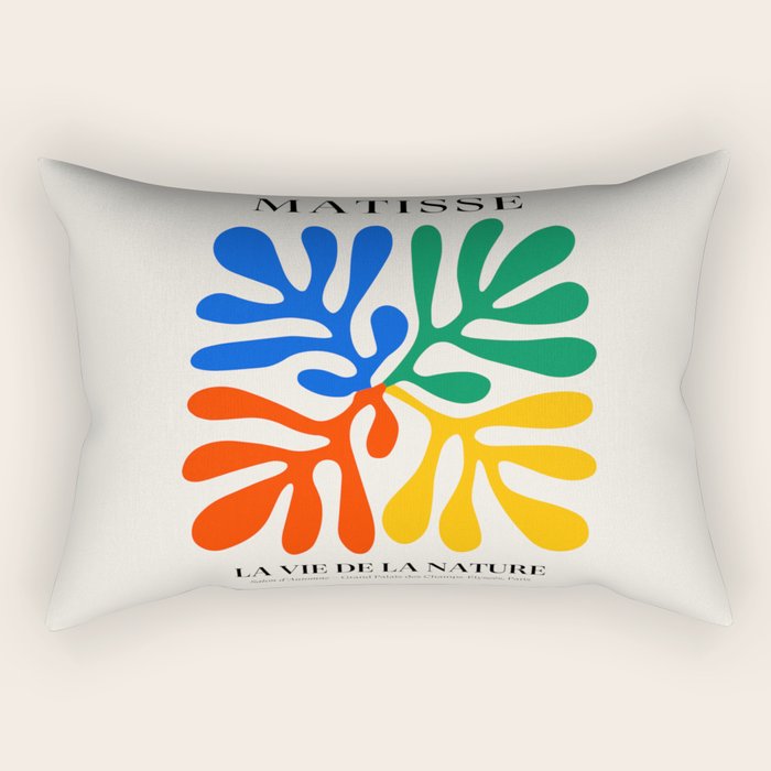 Nature Leaf Cutouts II: Day Edition | Mid-Century Henri Matisse Series Rectangular Pillow Gallery Image 1