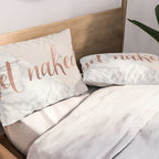 Get Naked, Bathroom Art, Rose Gold, Blush Pink, Marble Pillow Sham Gallery Image 2