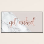 Get Naked, Bathroom Art, Rose Gold, Blush Pink, Marble Desk Mat Gallery Image 3