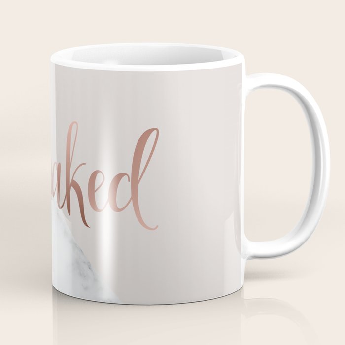 Get Naked, Bathroom Art, Rose Gold, Blush Pink, Marble Coffee Mug Gallery Image 1