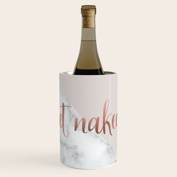 Get Naked, Bathroom Art, Rose Gold, Blush Pink, Marble Wine Chiller Gallery Image 1