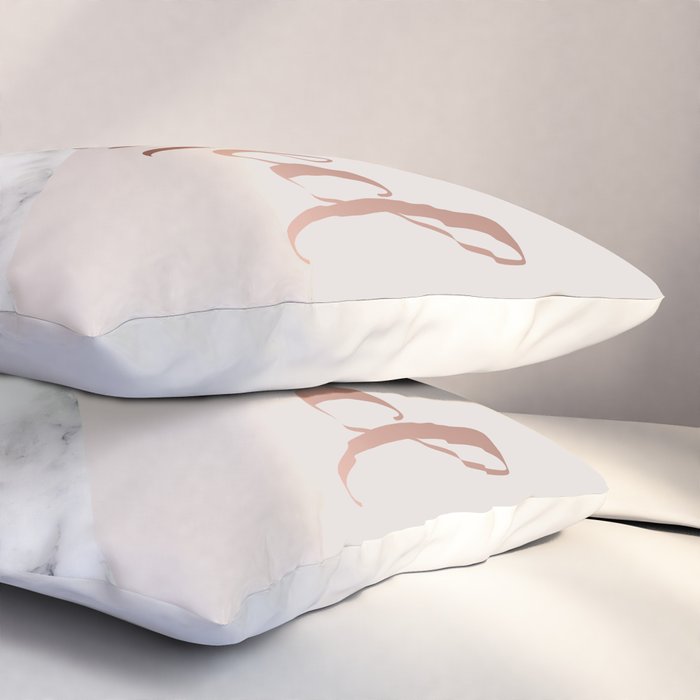 Get Naked, Bathroom Art, Rose Gold, Blush Pink, Marble Pillow Sham Gallery Image 3