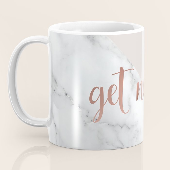 Get Naked, Bathroom Art, Rose Gold, Blush Pink, Marble Coffee Mug Gallery Image 3