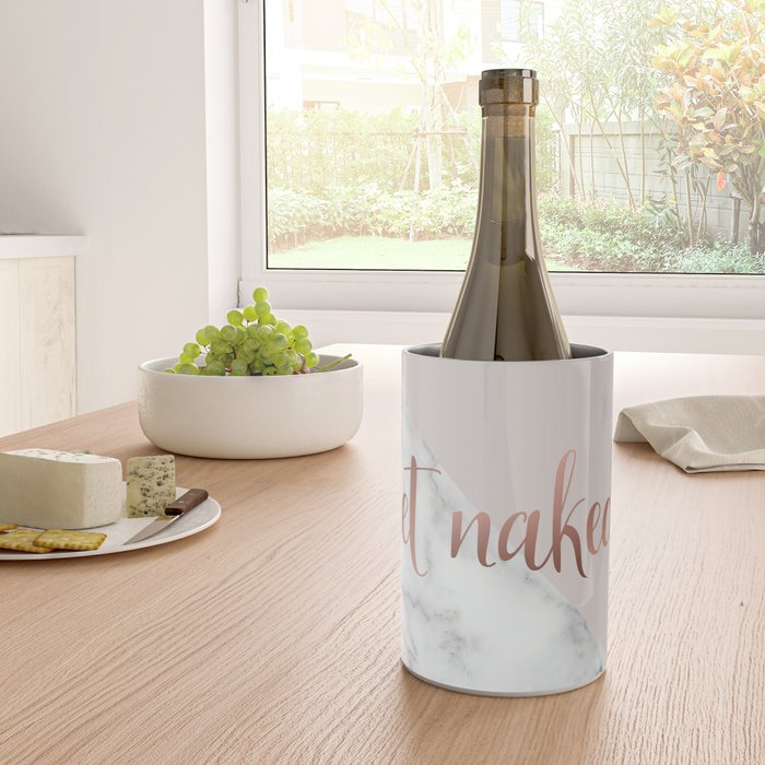 Get Naked, Bathroom Art, Rose Gold, Blush Pink, Marble Wine Chiller Gallery Image 4