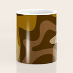 Retro Liquid Swirl Abstract Pattern Square in Brown Tones Coffee Mug Gallery Image 4
