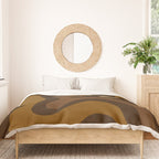 Retro Liquid Swirl Abstract Pattern Square in Brown Tones Duvet Cover Gallery Image 3