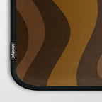 Retro Liquid Swirl Abstract Pattern Square in Brown Tones Laptop Sleeve Gallery Image 3